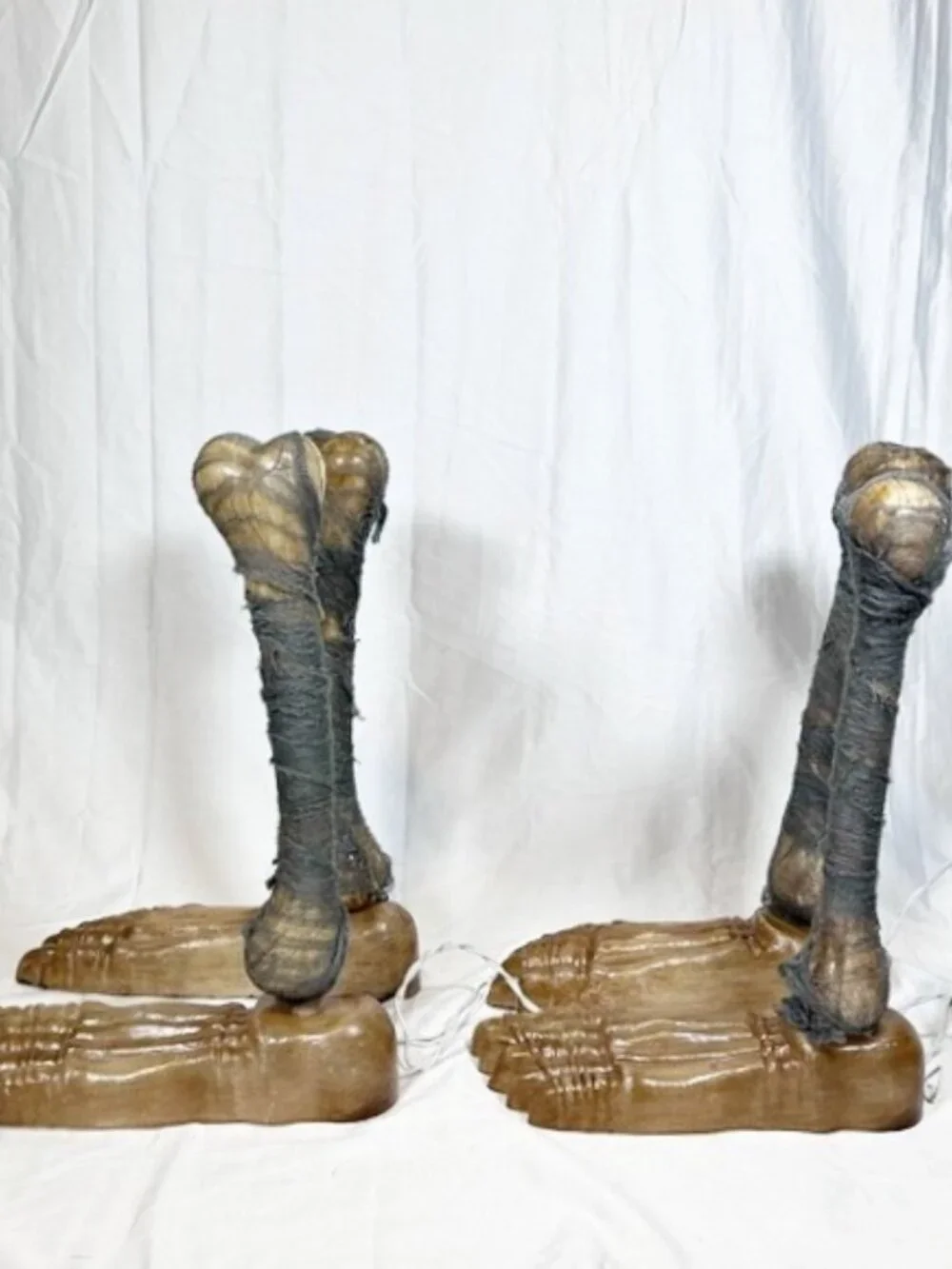 Vintage 2 Pairs of Skeleton Legs Feet Ghost Foot Light Set Halloween Prop